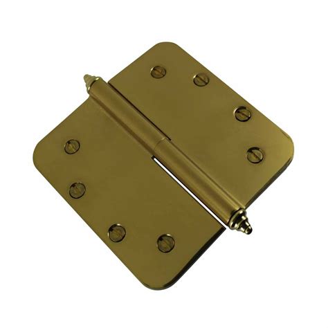 5 Inch Lift Off Right Brass Door Hinge Radius Decor Tip