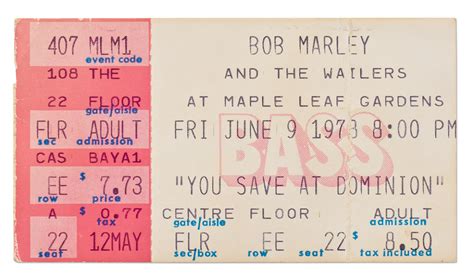 Lot Detail - Bob Marley Signed Concert Ticket from 1978 -- With Roger ...