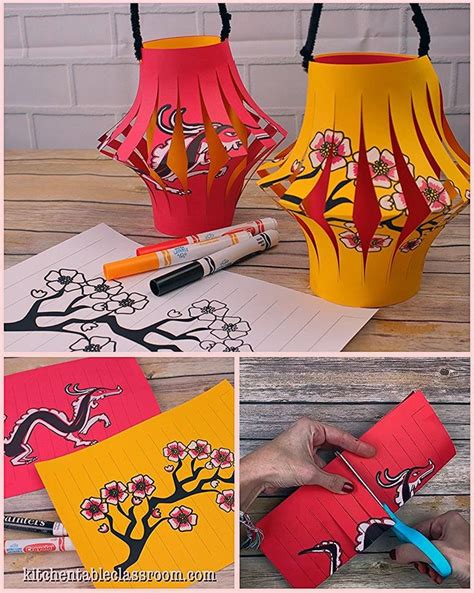 Lantern Craft Template, Web Create Traditional Paper Lanterns In Miniature Size With Our ...