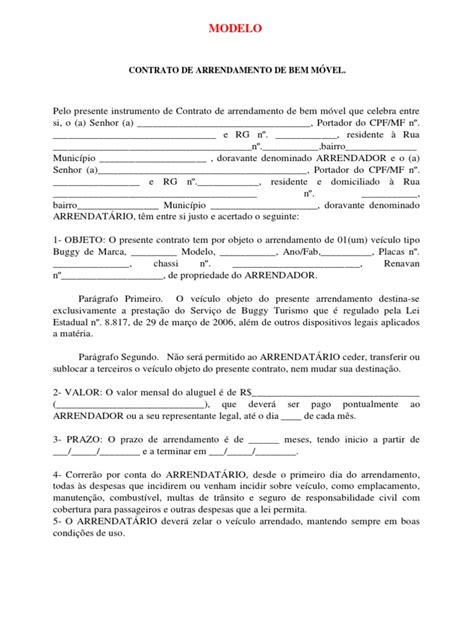 Modelo De Contrato De Arrendamento De Empresa Image To U