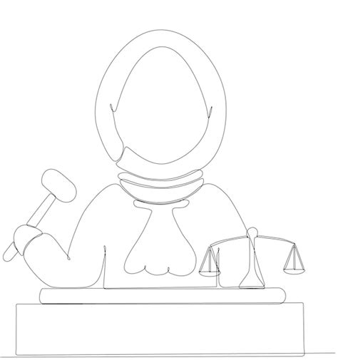 Premium Vector Continuous Line Drawing Judge Justice Concept