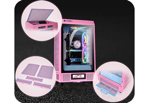 Thermaltake The Tower 200 Bubble Pink Mini Chassis Tempered Glass Pc Gaming Case Ln145237 Ca