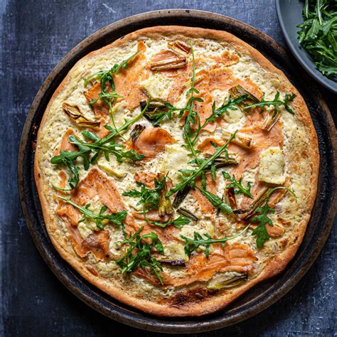 Smoked Salmon Pizza With Brie And Arugula Skinny Spatula