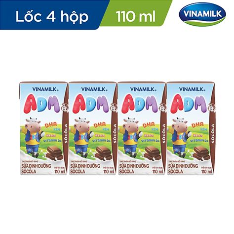 Thùng 48 Hộp Thức Uống Sữa Lúa Mạch Sôcôla Vinamilk Adm 110ml Sữa