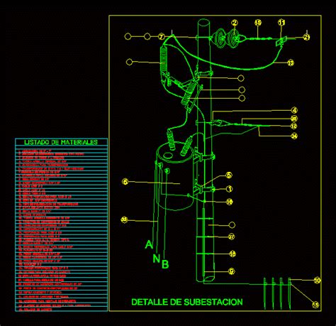 Subestacion Electrica En Autocad Librer A Cad