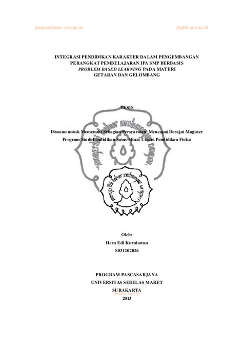 Pdf Integrasi Pendidikan Karakter Dalam Pengembanganperangkat Pembelajaran Ipa Smp