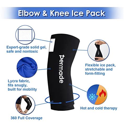 Gel Ice Pack For Elbow Knee Hot Cold Therapy Reusable Compression Flexible Freeze Sleeve