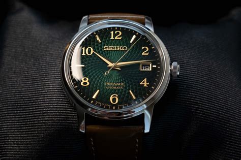 Seiko Presage Cocktail Green Dial Leather Strap Srpe J Fedex Day