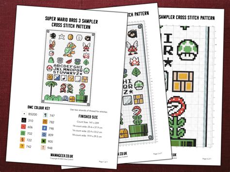 Super Mario Bros 3 Sampler Cross Stitch Pattern Mama Geek