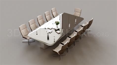 170. Conference room Table and Chairs 3D Model