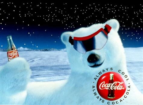 Coca Cola Polar Bear With Ski Goggles 1995