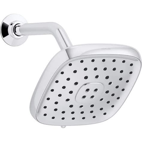 Kohler Fordra 3 Spray Patterns 6817 In Wall Mount Fixed Shower Head In Polished Chrome K