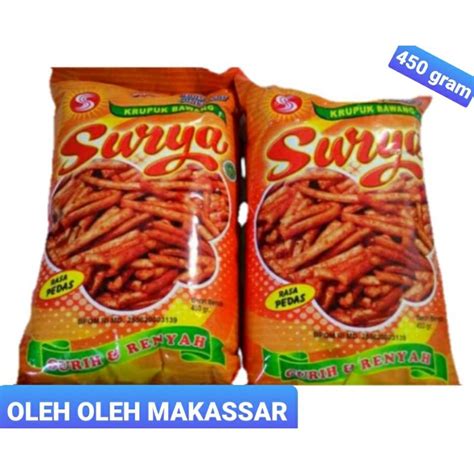 Jual Kerupuk Keripik Bawang Surya 450gram Khas Makassar Shopee