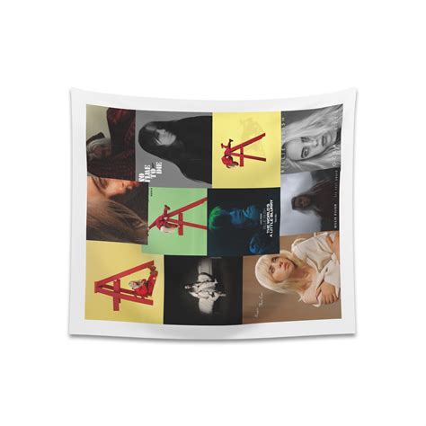 Billie Eilish Collage Of Album Covers Wall Tapestry Stylish Etsy