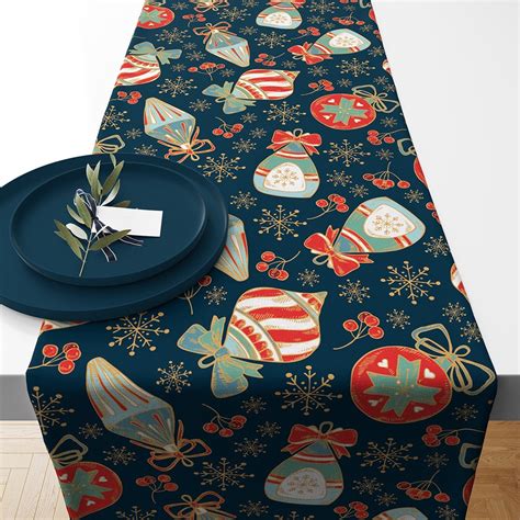 Jual TABLE RUNNER TAPLAK MEJA PRINT MOTIF EDISI NATAL CHRISTMAS 140X40