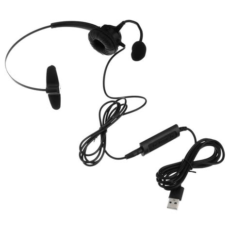 Monaural Usb Headset Noise Cancelling Microphone And Volume Adjuster Headset For Computer