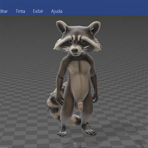 Nude Male Tiny Dick Rocket Racoon Sexy Balls Tail Ass Belly Penis OBJ File For 3D PrintingCults