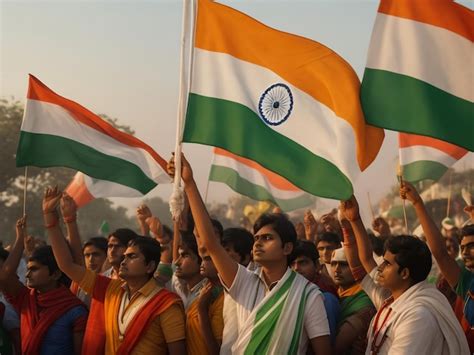 Premium Photo People Carrying Indian Flag Symbol Of National Pride