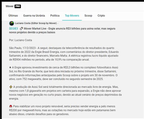 Luciano Costa on Twitter RT AnaliseEnergia Engie investirá