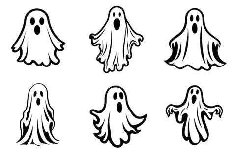 Premium Vector Collection Of Simple Flat Ghosts Vector Halloween