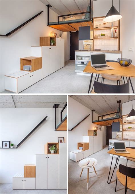 This Small Apartment Has A Loft Bed Suspended From The Ceiling | Small ...