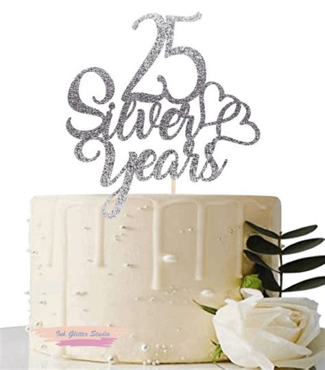 50th Anniversary Cake Topper Double Sided Gold Glitter 50th