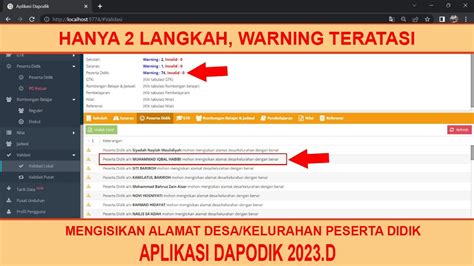 CARA MENGISI ALAMAT DESA KELURAHAN PESERTA DIDIK DI DAPODIK 2023 D YANG