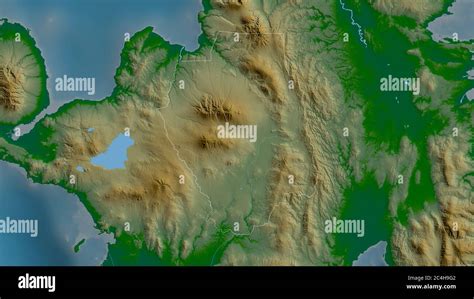 Bukidnon Province Of Philippines Colored Shader Data With Lakes And