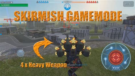 War Robots Skirmish Game Mode All Heavy Weapons Gameplay Youtube