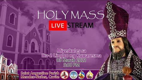 LIVE HOLY MASS Miyerkules Sa Ika 2 Linggo Ng Kuwaresma YouTube