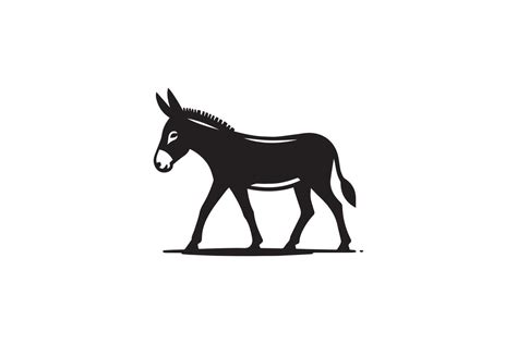 A Black And White Donkey Logo On A White Background 50349672 Vector Art