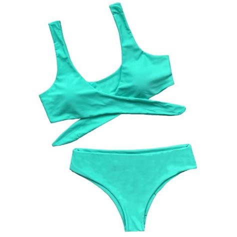 Maillot De Bain Pcs Set Bikini Sum Ral Couleur Solide Push Up Classic