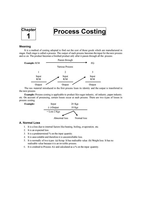 Process Costing Addtional Problems Process Costing Chapter Meaning