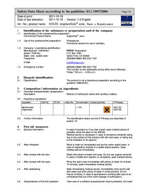 Fillable Online Safety Data Sheet According To The Guideline Ec