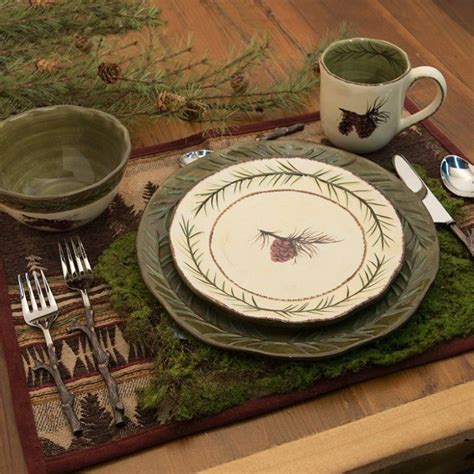 Pine Cone 16pc Dinnerware Set By Homemax Imports Rustic Dinnerware