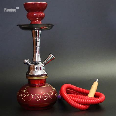 Red Narguile Glass Hookah Complete Set 1 Hose Chicha Ceramic Bowl Shisha Vase Base Water Pipe