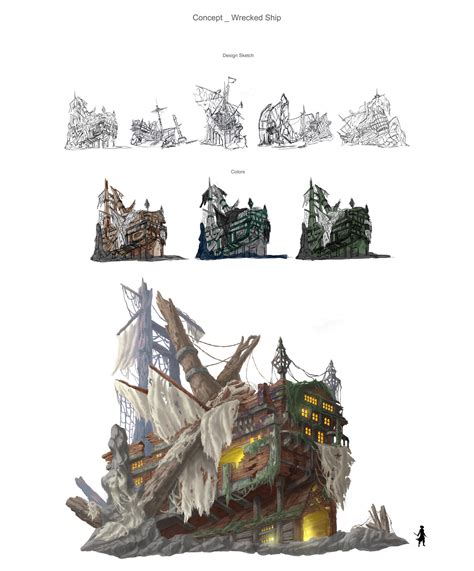 Artstation Fantasy Concept Art Wrecked Ship