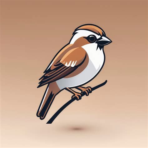 Premium Ai Image Sparrow Icon Illustration Minimalistic Logo Vector