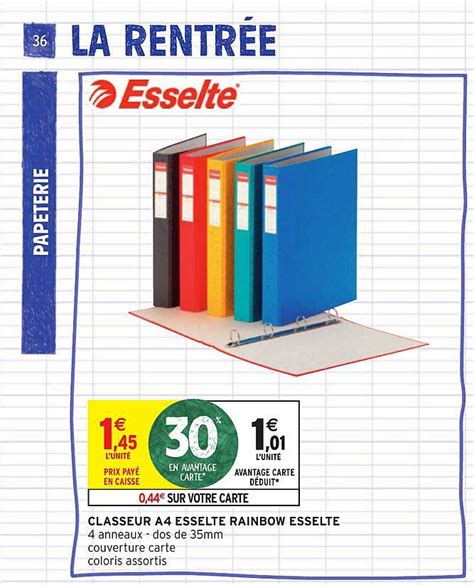 Promo Classeur A4 Esselte Rainbow Esselte chez Intermarché iCatalogue fr