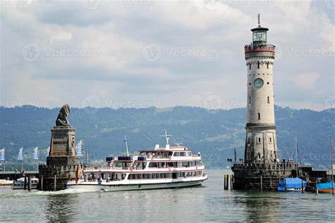 Lindau Port With The Lighthouse And Ship Bodensee Germany 42595296