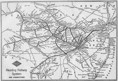 1969 Reading Railroad System Map by Rand McNally & Company