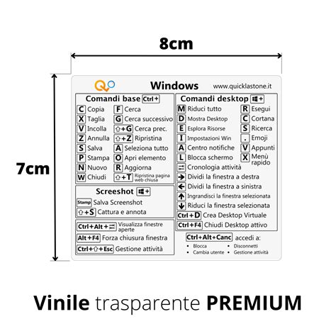 Quick Last One Adesivo Per Scorciatoie Da Tastiera Windows Shortcut