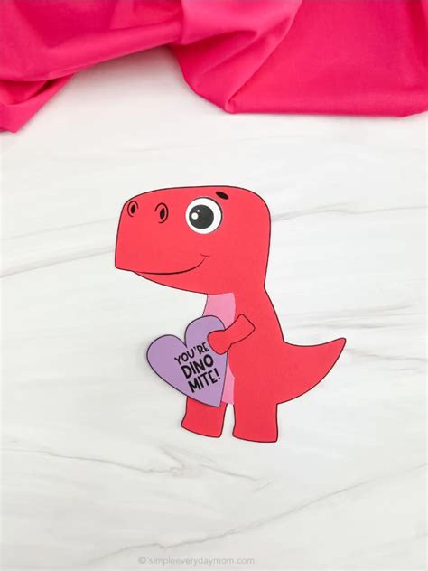 Dinosaur Valentine Craft For Kids [Free Template]