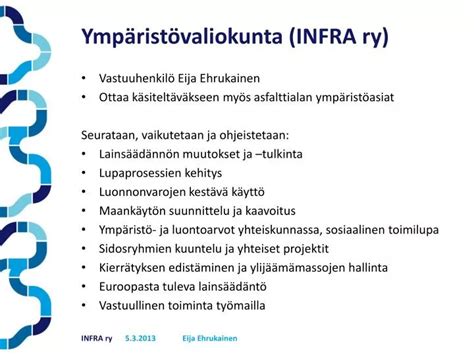 PPT Ympäristövaliokunta INFRA ry PowerPoint Presentation free