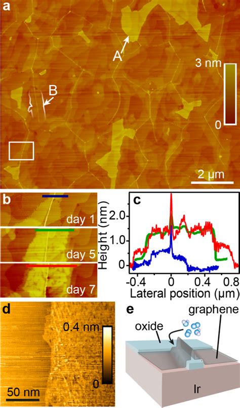 A Afm Image Of Graphene Ir 111 After Exposure To Air Exhibiting Ir Download Scientific