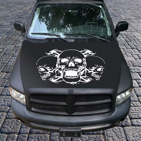 Practlsol Car Decals 1 Pcs Three Skull Decal Car Sticker Decals Car Fochutech