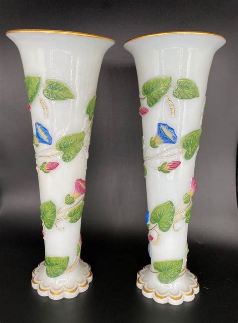 Proantic Paire de Vases En Opaline Baccarat 19ème