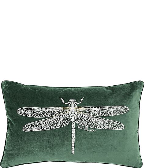 Ted Baker London Embroidered Dragonfly Motif Velvet Decorative Pillow