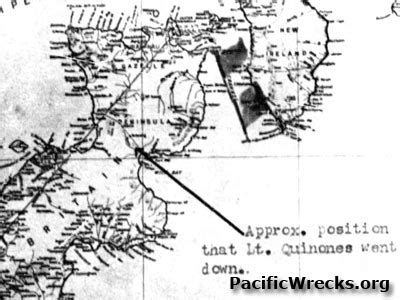 Pacific Wrecks Map Of P H Lightning Pilot Nd Lt Alphonse