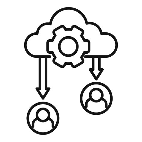 Premium Vector Outsource Data Cloud Icon Outline Outsource Data Cloud